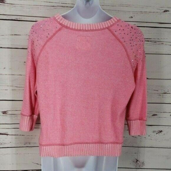 Justice Girl's Pink Jeweled Sweater SZ 14 - Picture 4 of 7